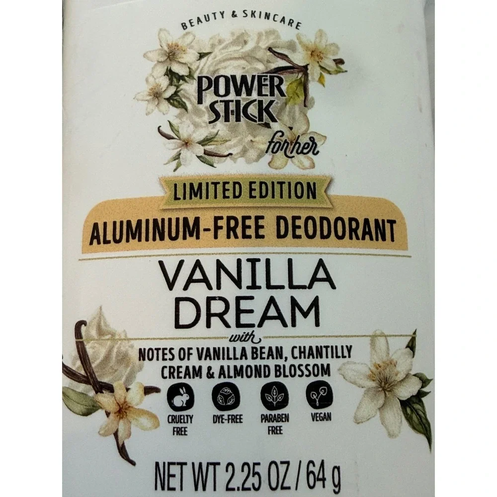 Power Stick For Her Vanilla Dream Aluminum Free Deodorant 2.25oz 2 Pack Limited